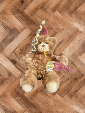 ​Vintage Gund Confetti Birthday Party Teddy Bear Plush Stuffed Animal 🧸🎉